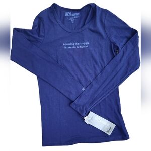 Grey's Anatomy Xs (Will Fit Sm) '07 Nwt Blue Long Sleeve "Admiring The Struggle"